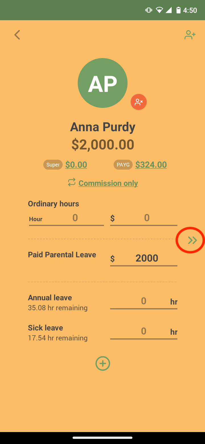 Payroller Mobile App - How to add paid parental leave on the Payroller mobile app - 7