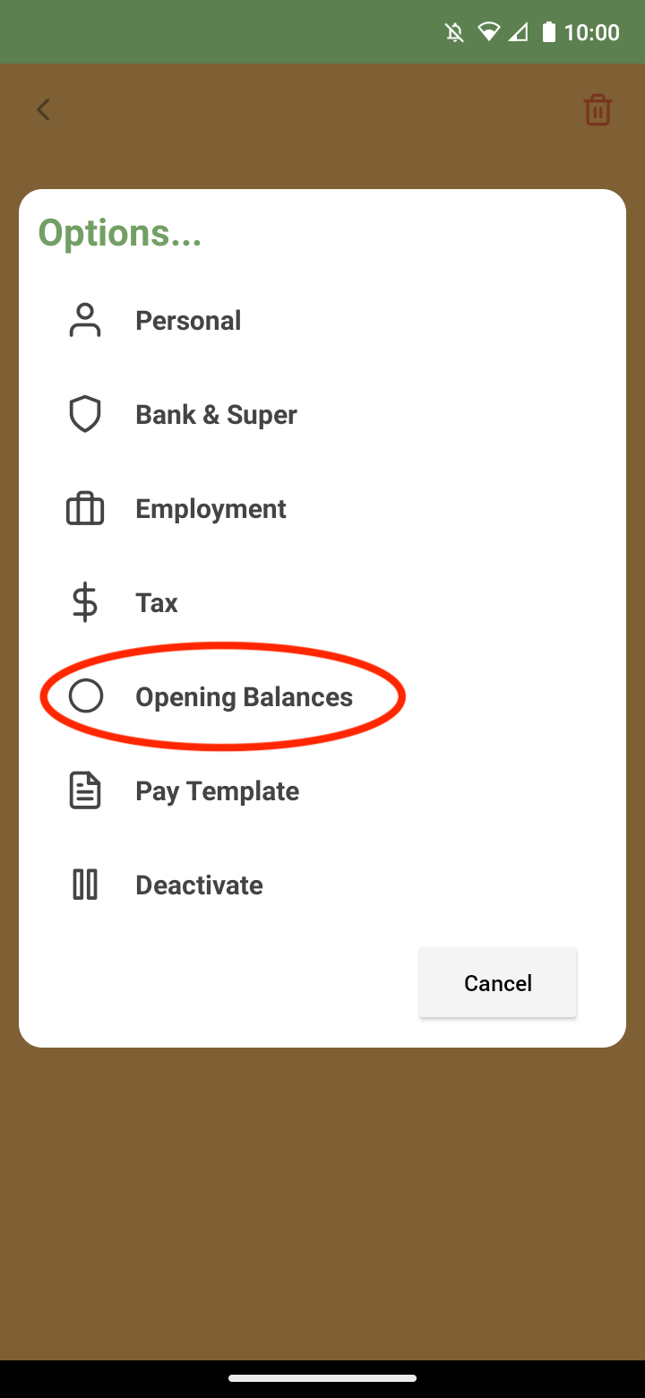 Payroller Mobile App - How to add opening balance to the Payroller mobile app - 4
