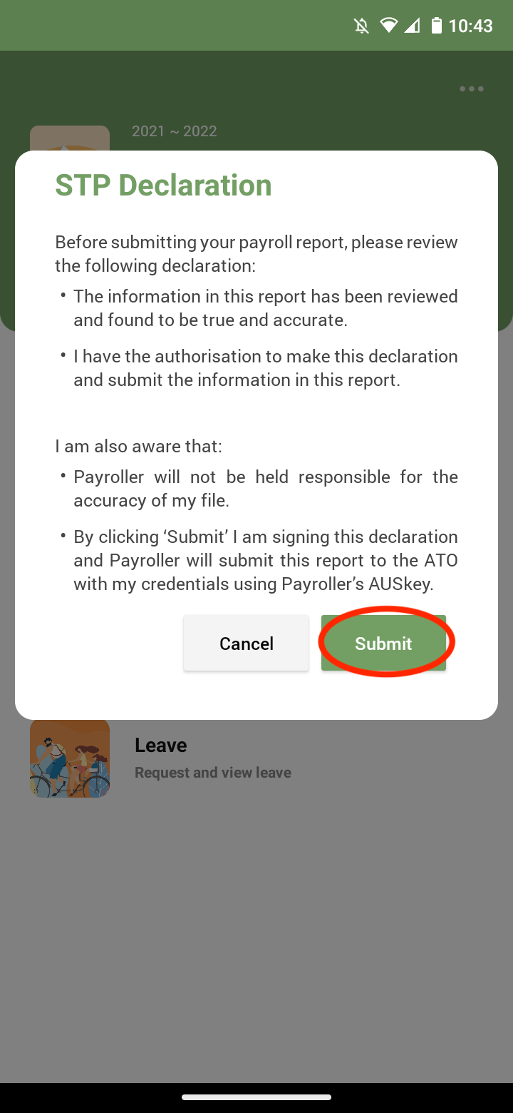 Payroller Mobile App - How to add paid parental leave on the Payroller mobile app - 10
