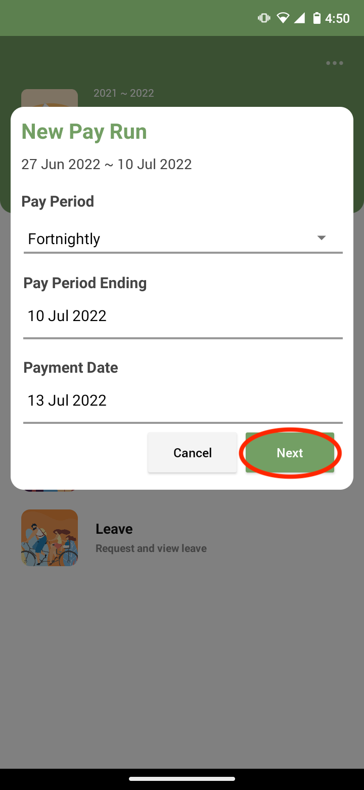 Payroller Mobile App - How to add paid parental leave on the Payroller mobile app - 2