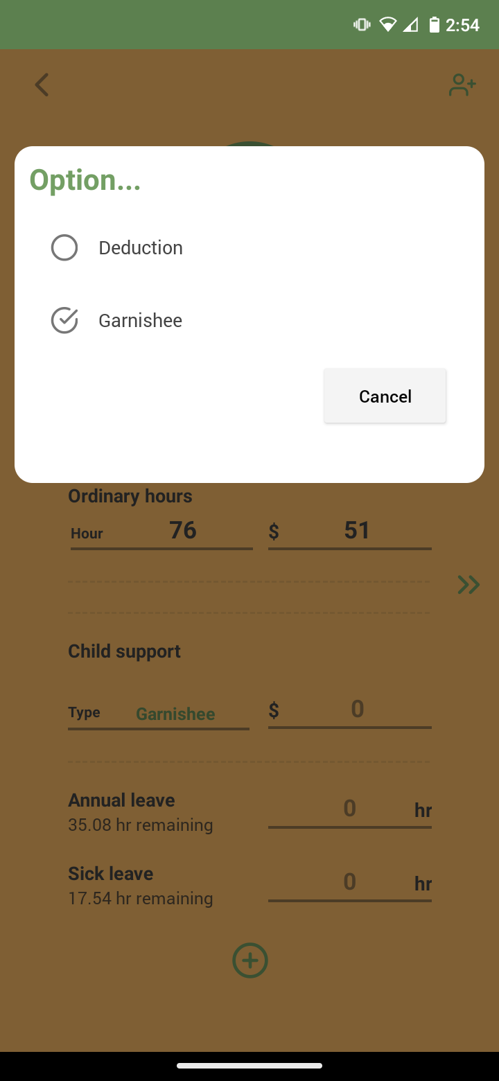 Payroller Mobile App - How to add child support deductions and garnishees on the Payroller Mobile App - 6