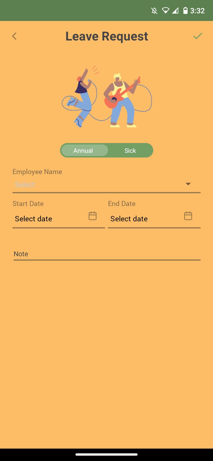 Payroller Mobile App - How to submit a leave request as an employer for your employees on the Payroller mobile app - 3