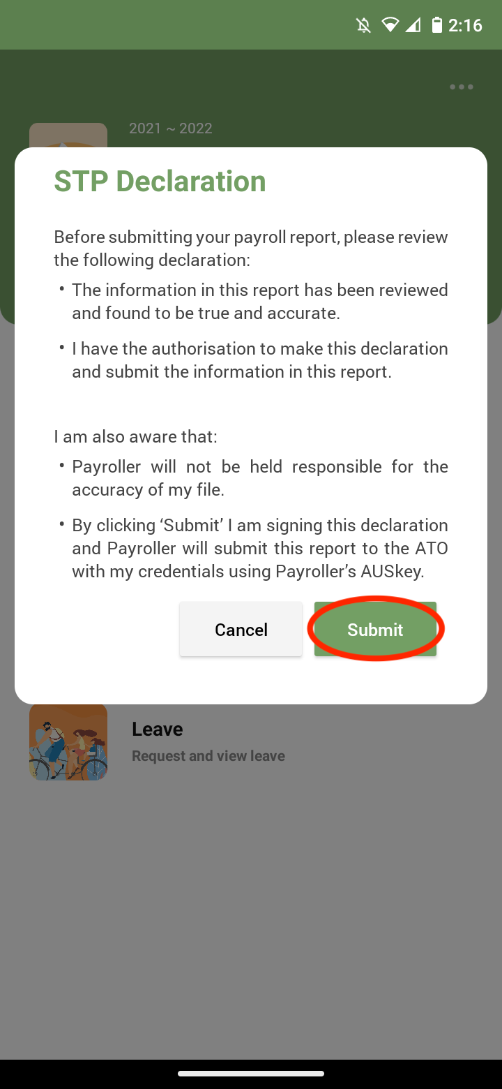 Payroller Mobile App - How to edit a pay run that has been submitted to the ATO on the Payroller mobile app - 8