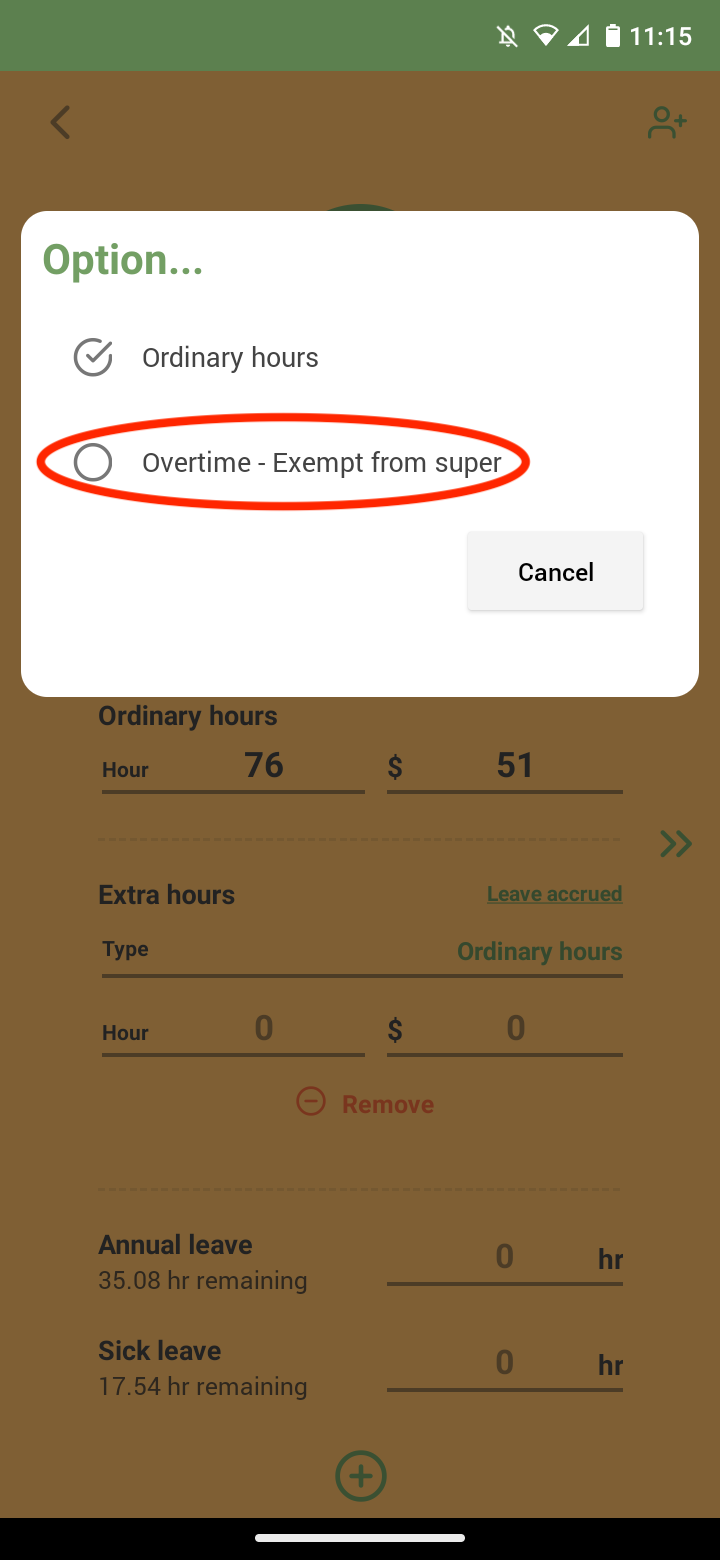 Payroller Mobile App - How to enter overtime on the Payroller mobile app - 6
