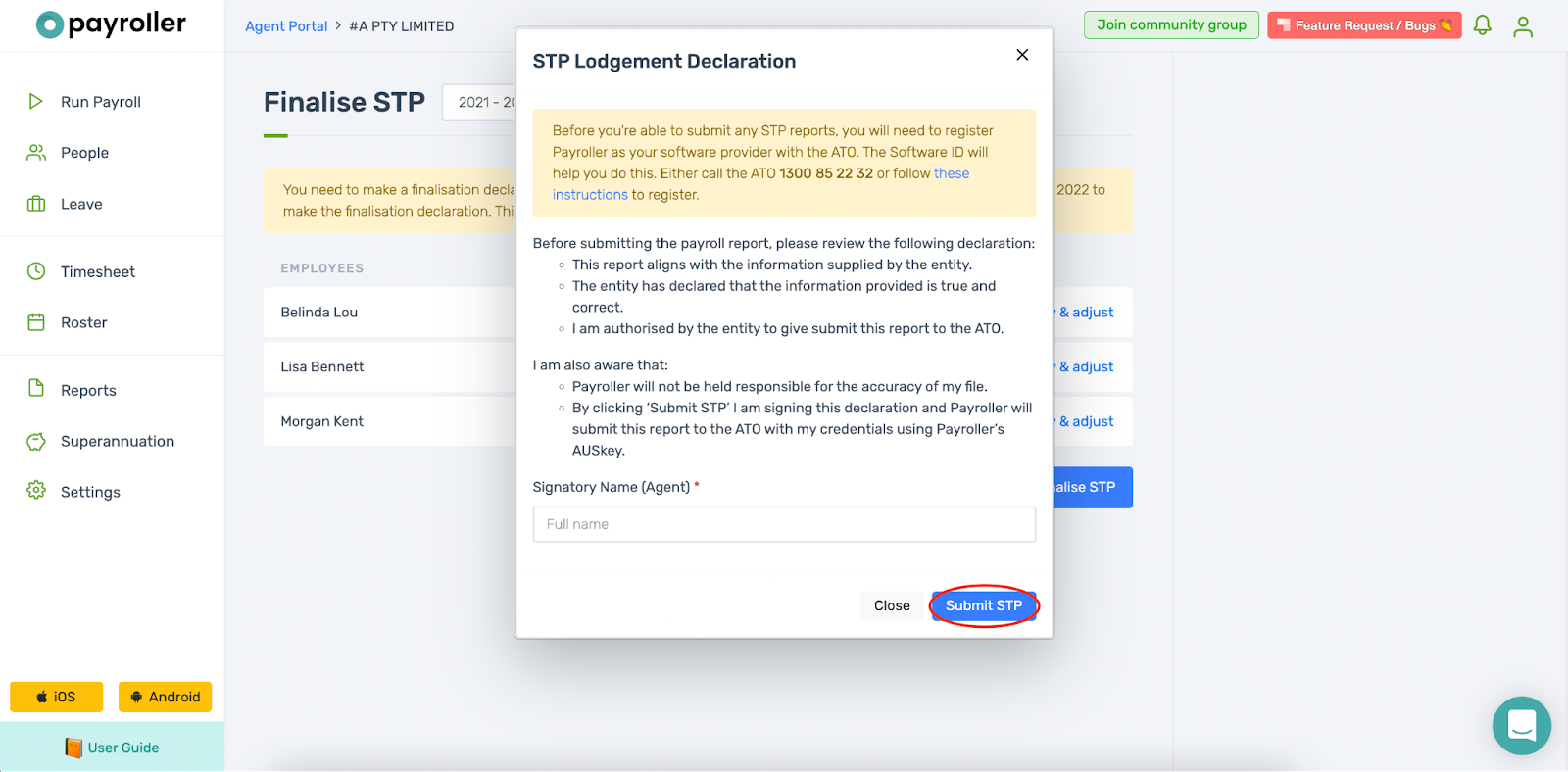 Payroller functions - Finalise reporting for the financial year - 6