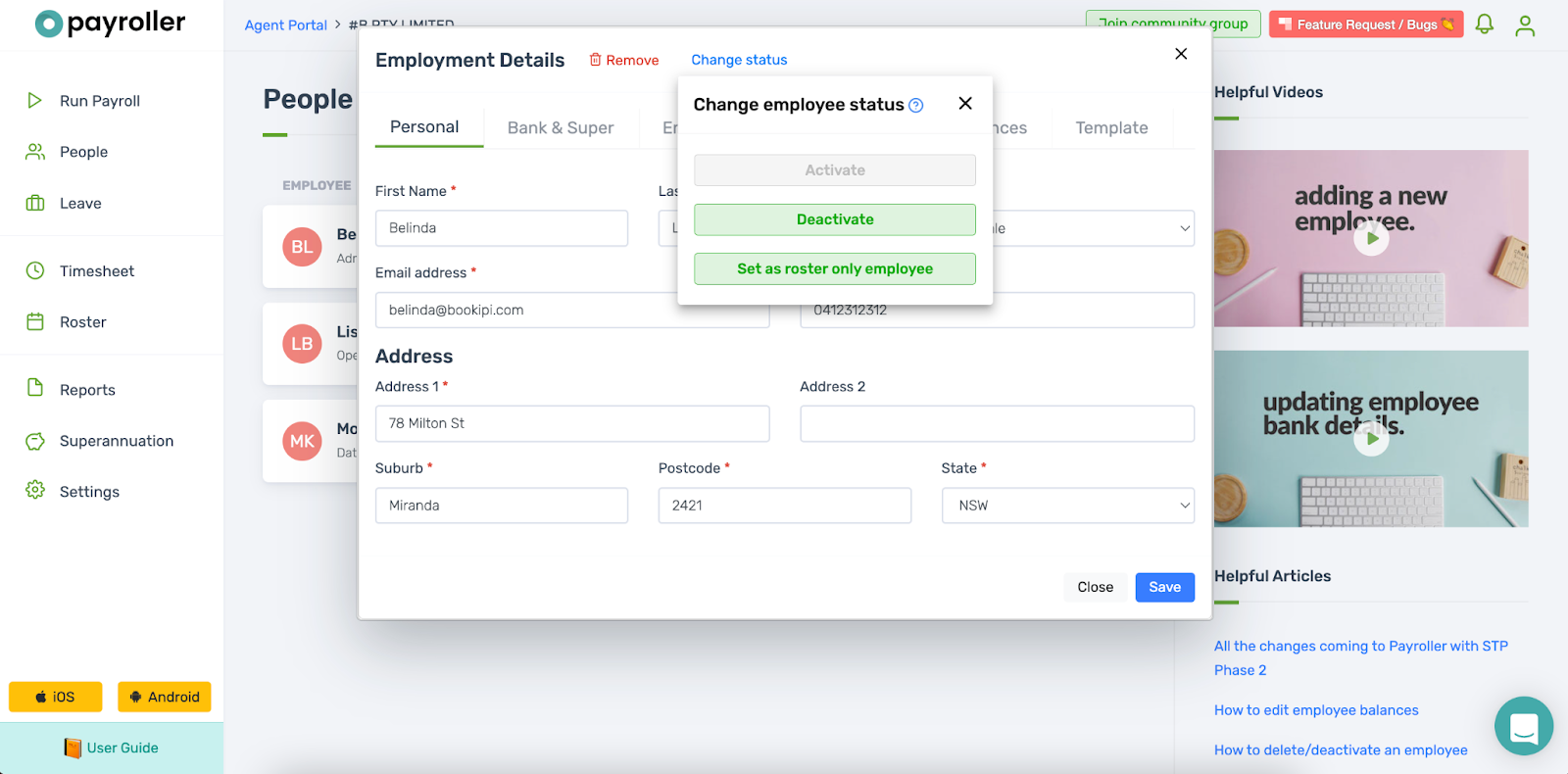 Changing The Status Of Your Employees Payroller Australia
