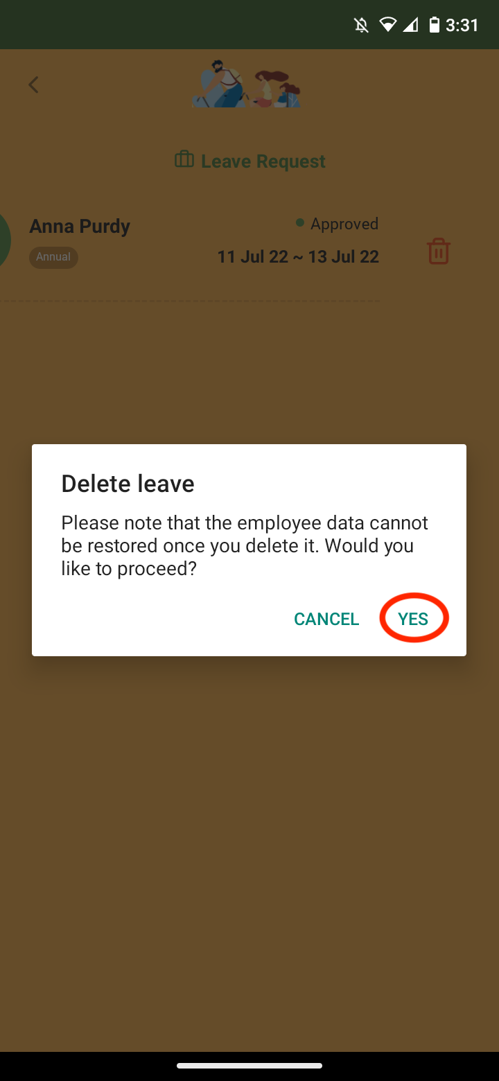 Payroller Mobile App - How to delete a leave request on the Payroller mobile app - 4