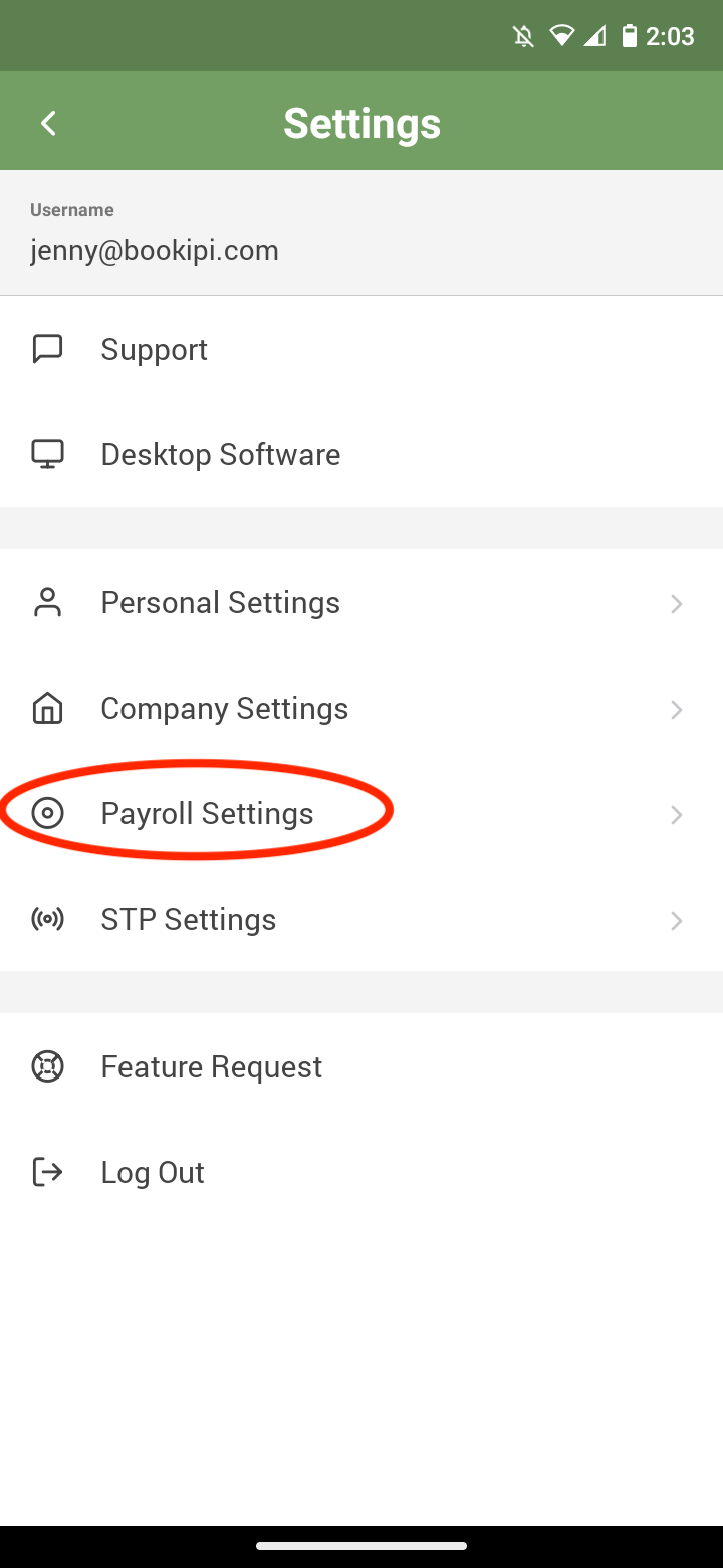 Payroller Mobile App - How to set your payroll start date of your first pay run on the Payroller mobile app - 2