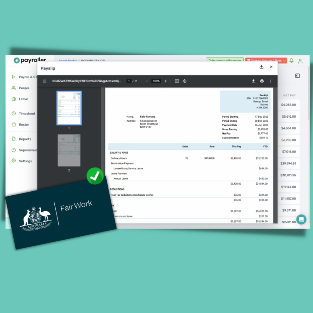 Easiest STP, Payslip Small Business Solution Payroller Australia
