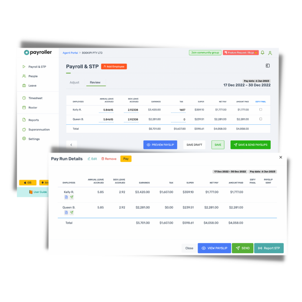 Payroller cloud payroll system in Australia