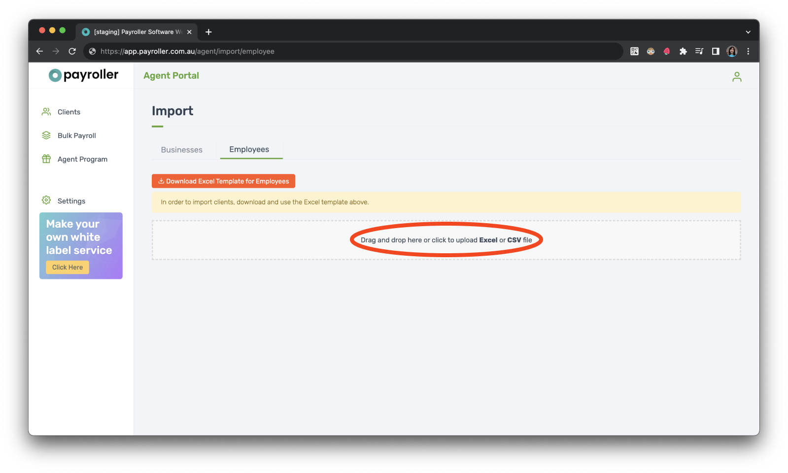 Agent Account - Importing clients and employees - 14