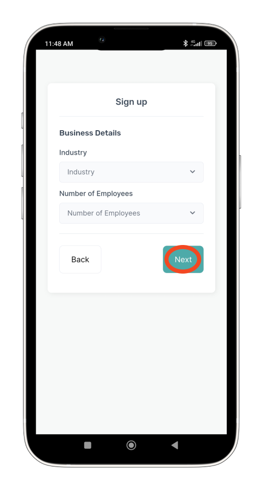Timesheets and rostering - How to sign up for an account on the Timesheets and Rosters Mobile App - 5
