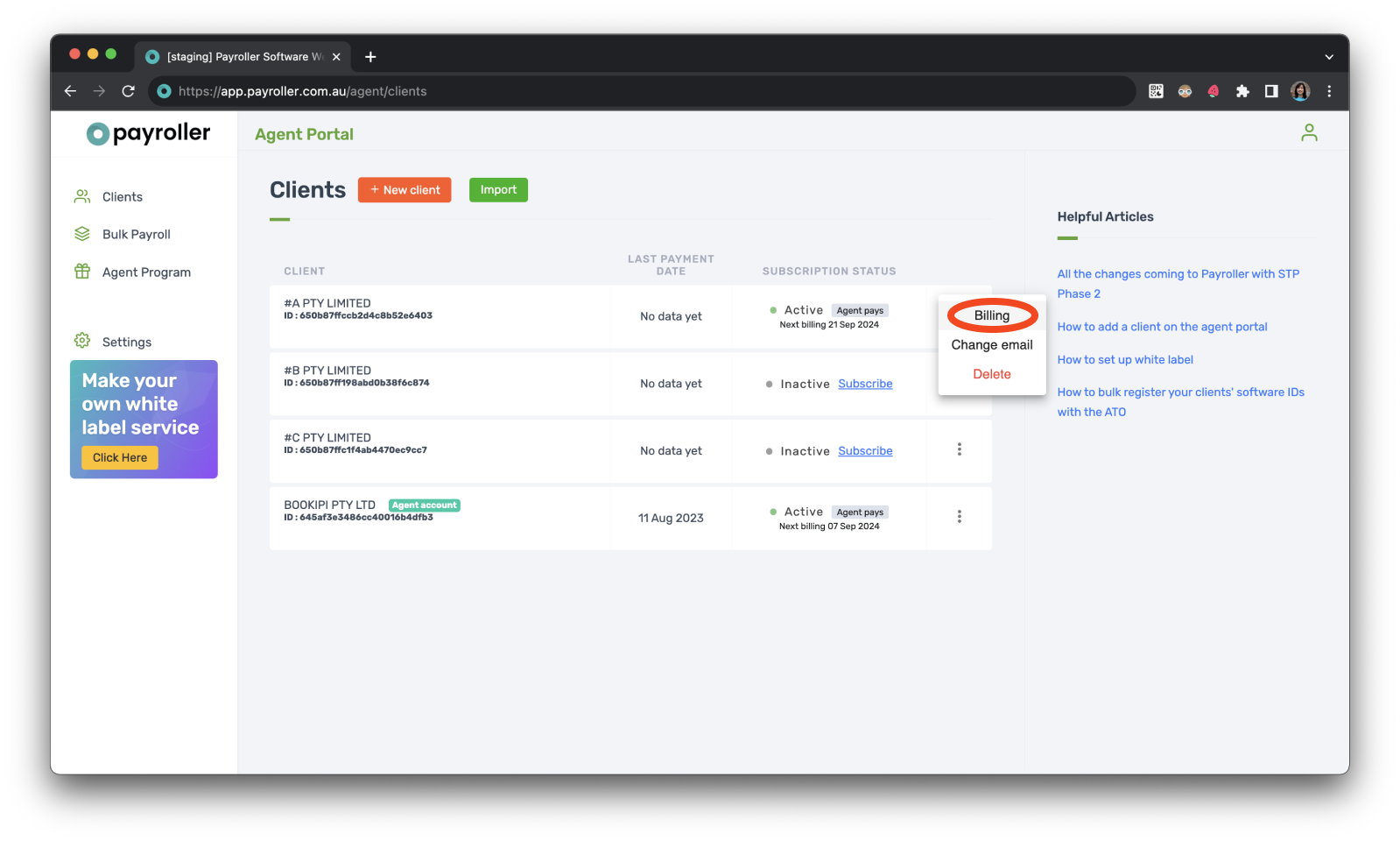 Agent Account - Accessing your clients' payroll - 5