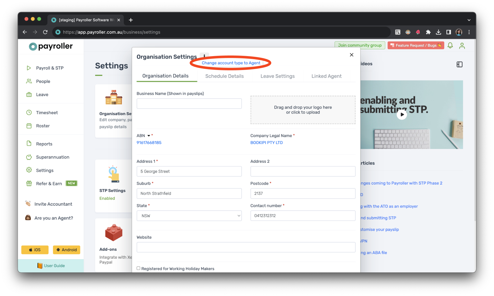 Agent Account - Changing your employer account to an Agent Account - 4