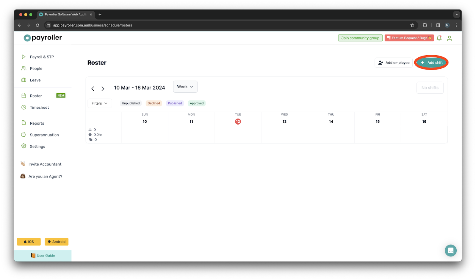 Timesheets and rostering - How to add a meal/rest break in a shift/timesheet - 2