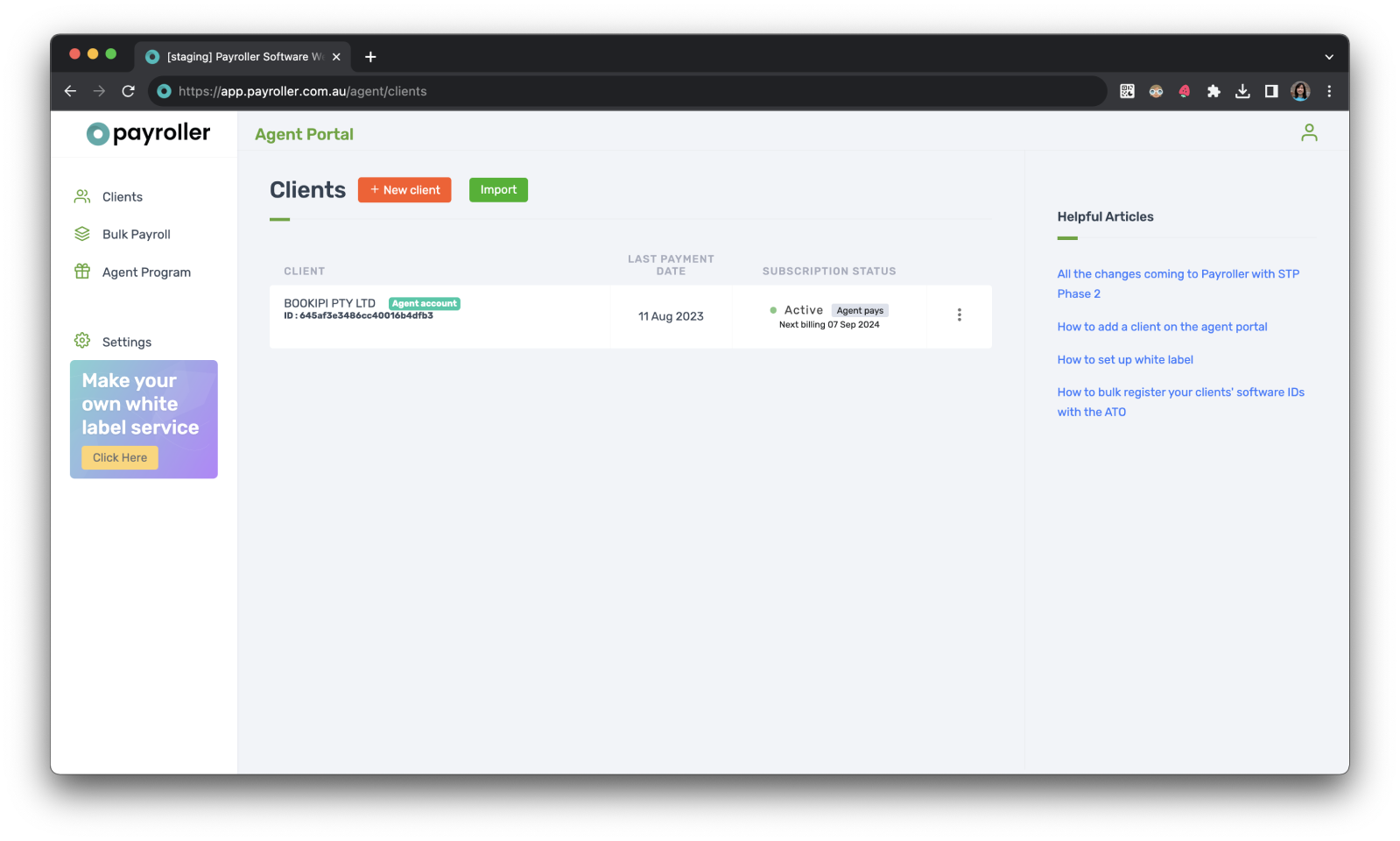 Agent Account - Agent Portal - 1