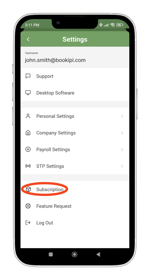 Payroller Mobile App - How to manage your subscription on the Payroller mobile app - 2