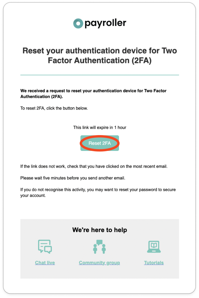 Payroller functions - Setting up 2FA on a new phone - 3