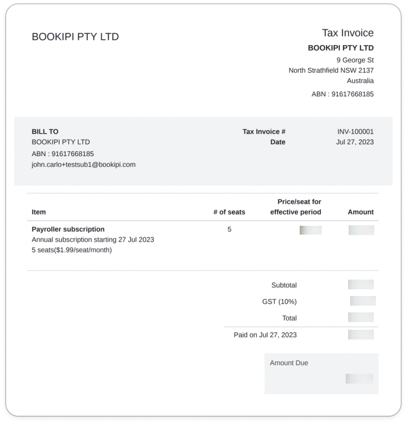 Payroller agent subscriptions - Downloading an invoice of a subscription payment for a client as an agent - 5