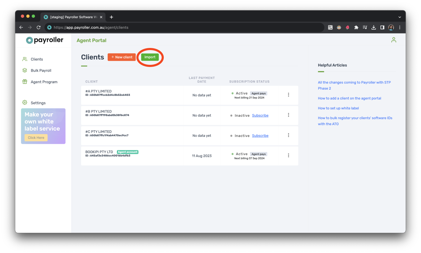 Agent Account - Importing clients and employees - 1