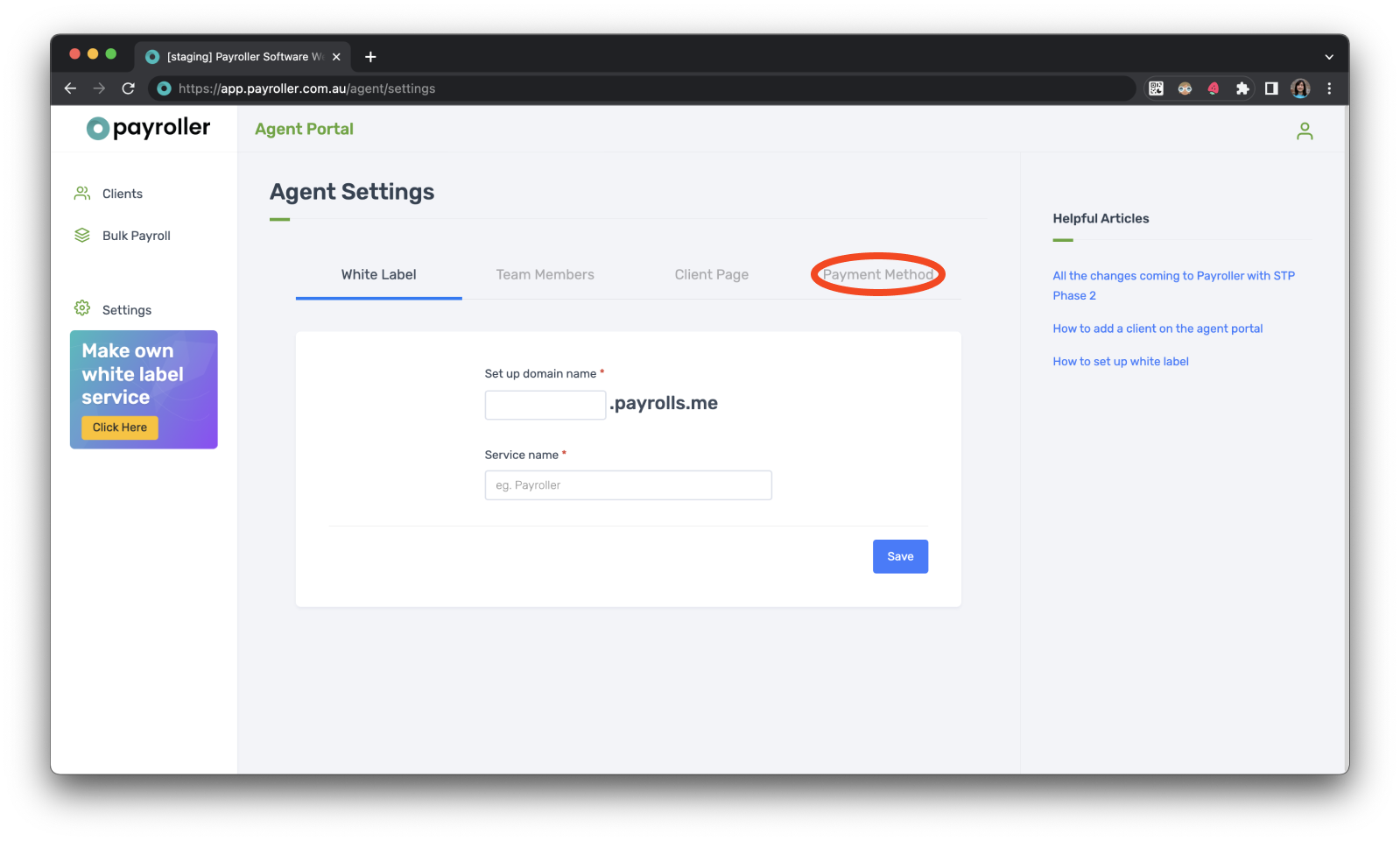 Payroller agent subscriptions - Updating the card details for client subscriptions for agents - 8