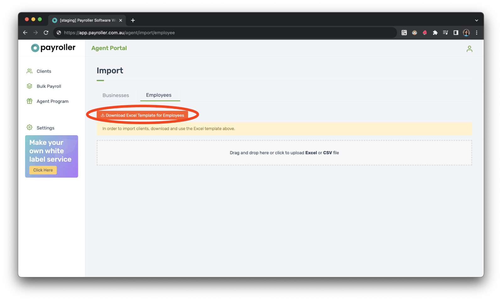 Agent Account - Importing clients and employees - 11