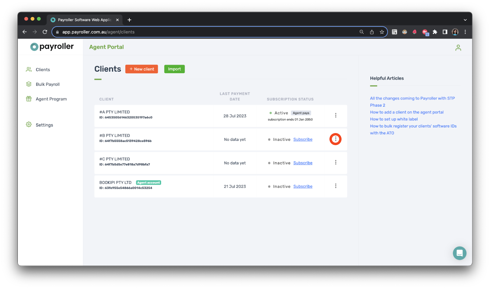 Agent Account - Deleting clients - 2