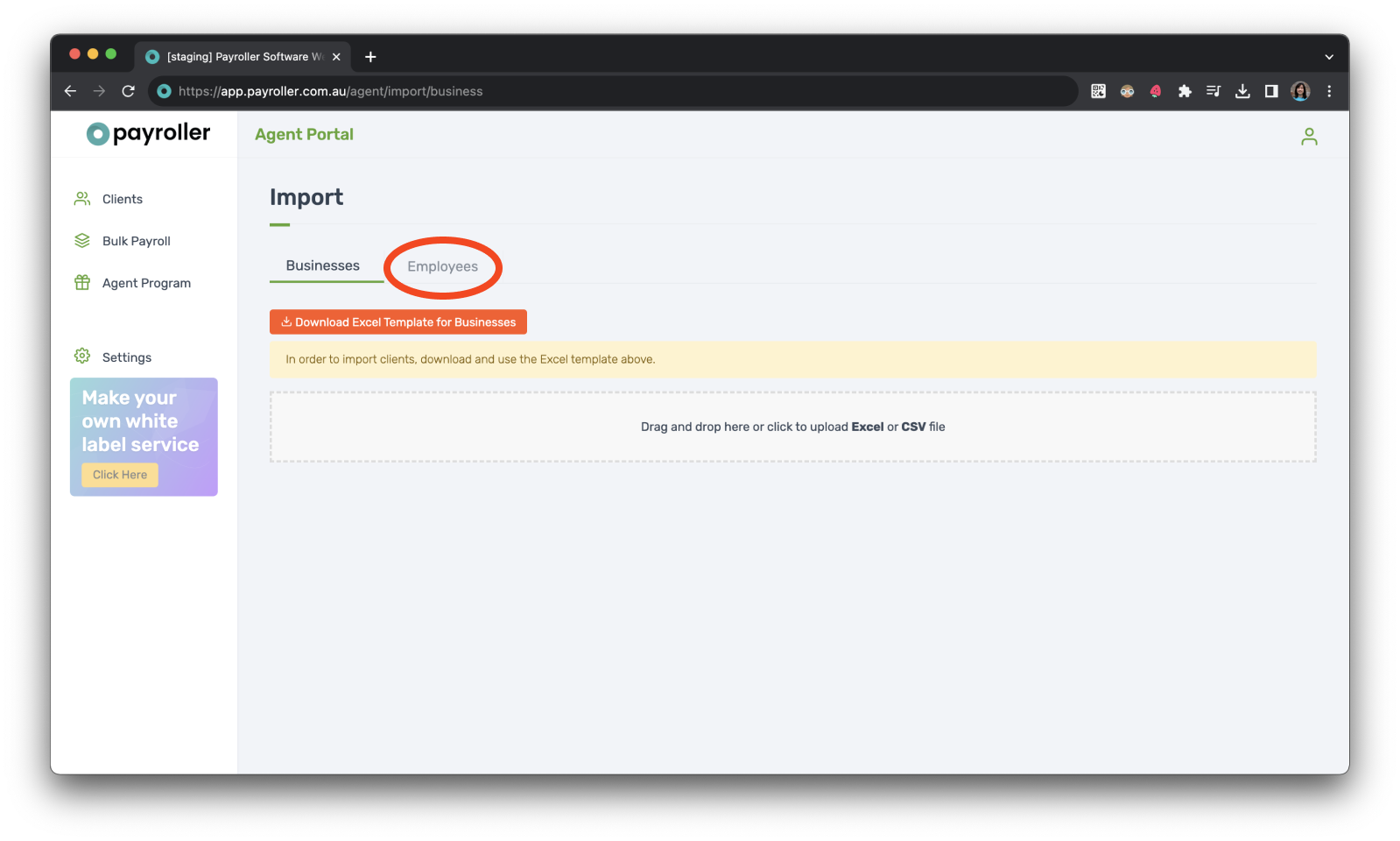 Agent Account - Importing clients and employees - 10