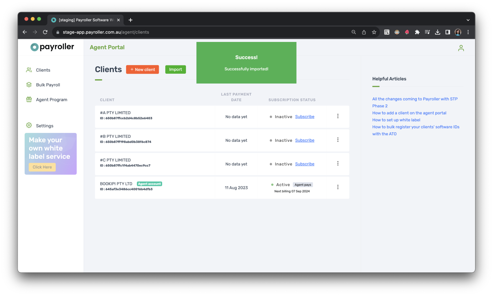 Agent Account - Importing clients and employees - 8