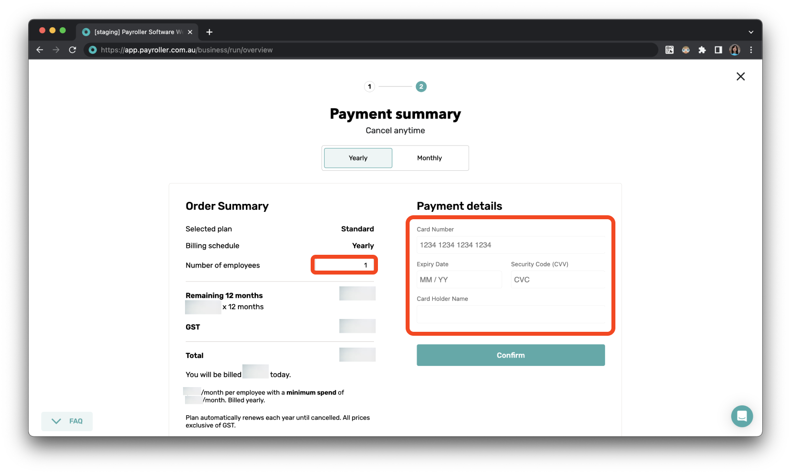 Quick Overview - Signing up for a subscription to create a pay run - 3