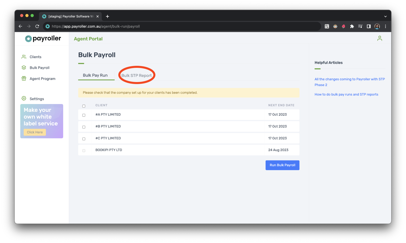 Agent Account - Bulk Payroll and STP - 7