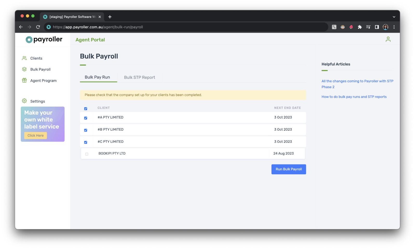 Agent Account - Bulk Payroll and STP - 3