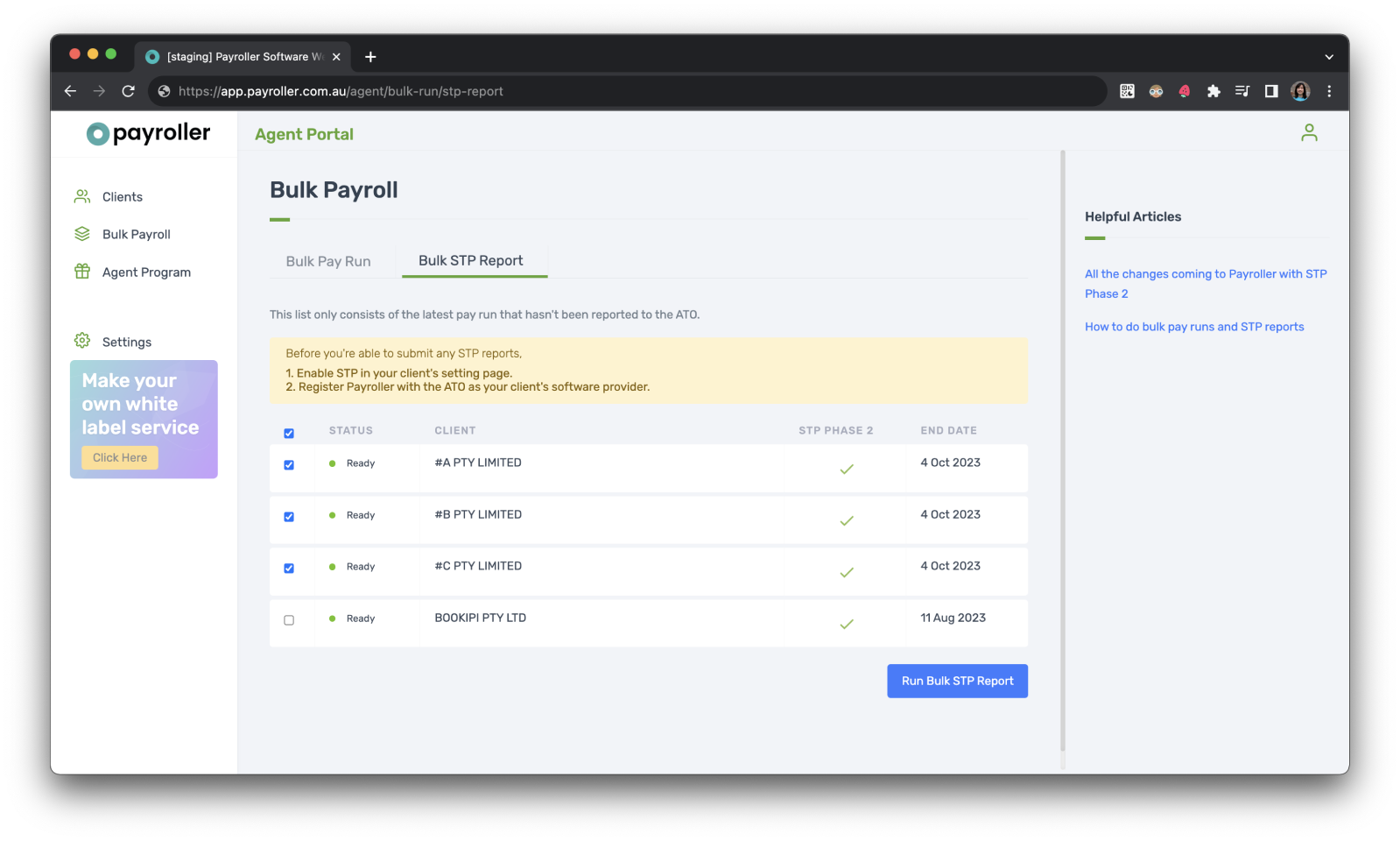 Agent Account - Bulk Payroll and STP - 8
