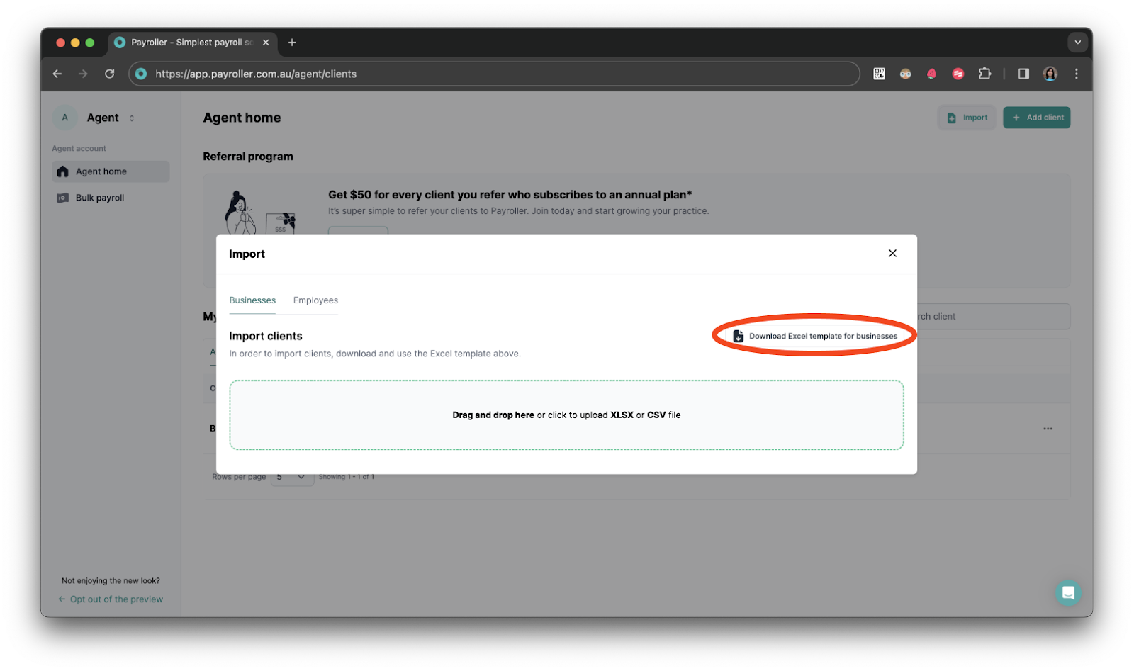 Agent Account - Importing clients and employees - 19