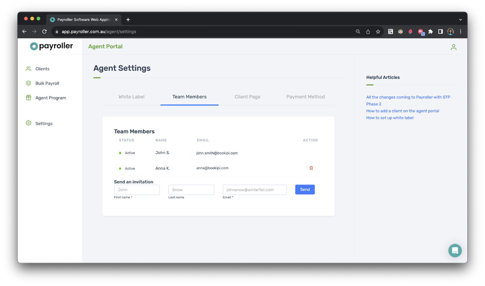 Agent Account - Adding team members - 11