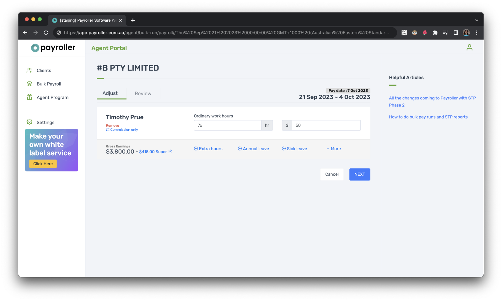 Agent Account - Bulk Payroll and STP - 6