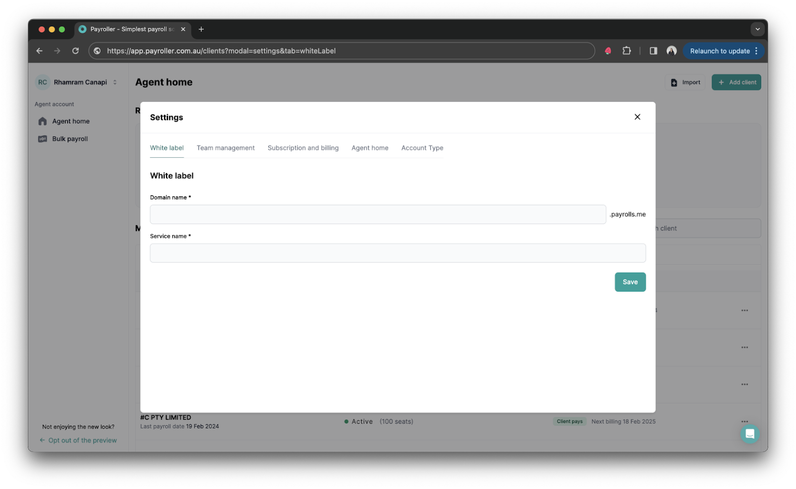 Agent Account - Setting up White Label - 9