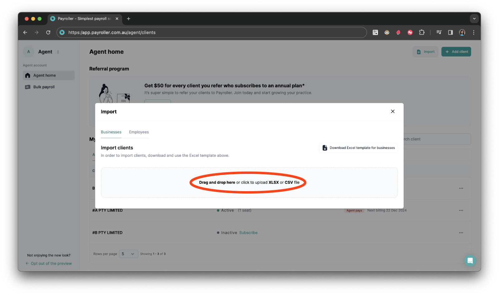 Agent Account - Importing clients and employees - 22