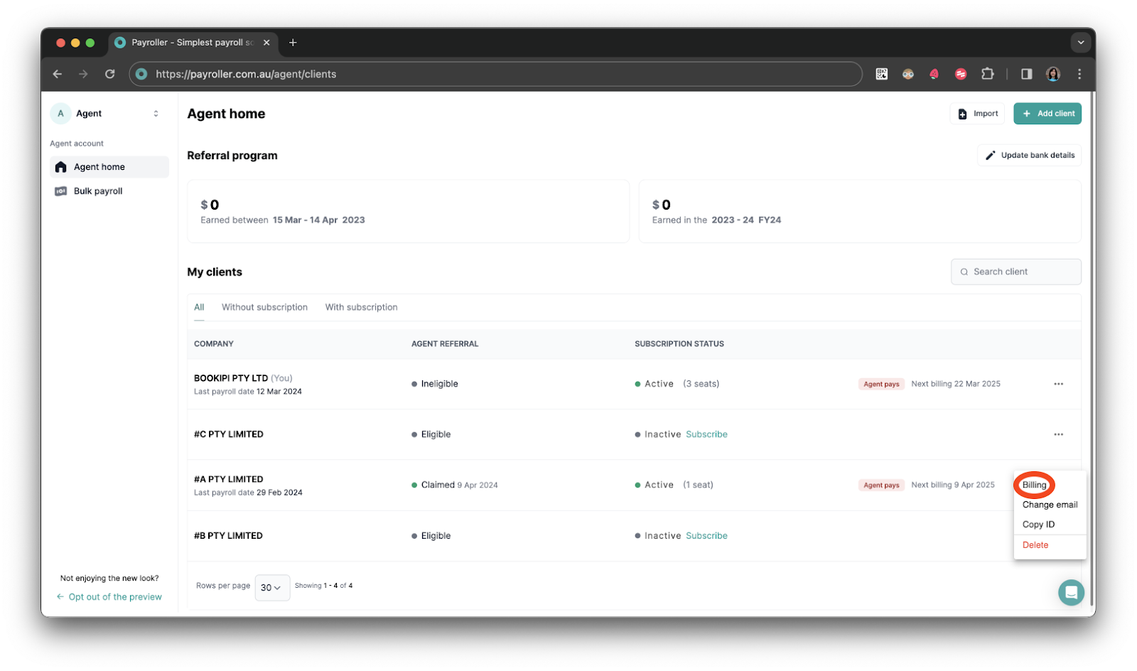 Agent Account - Accessing your clients' payroll - 12
