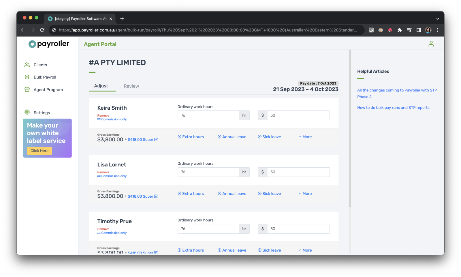Agent Account - Bulk Payroll and STP - 4