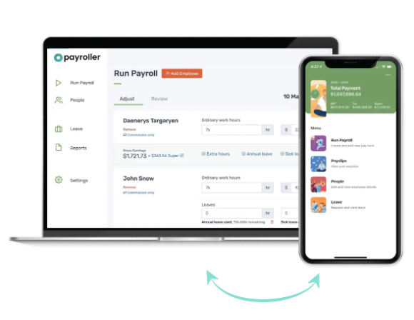 Cloud Payroll on Payroller Web and Mobile