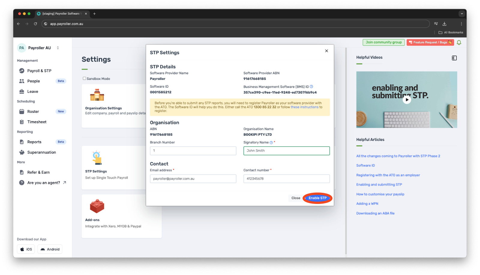 Uncategorized - How to change the authorised signatory name for ATO Reporting on Payroller - 7