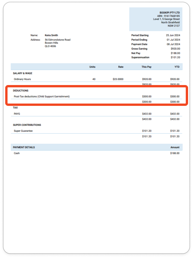 STP phase 2 - How to add child support deductions and garnishees - 11