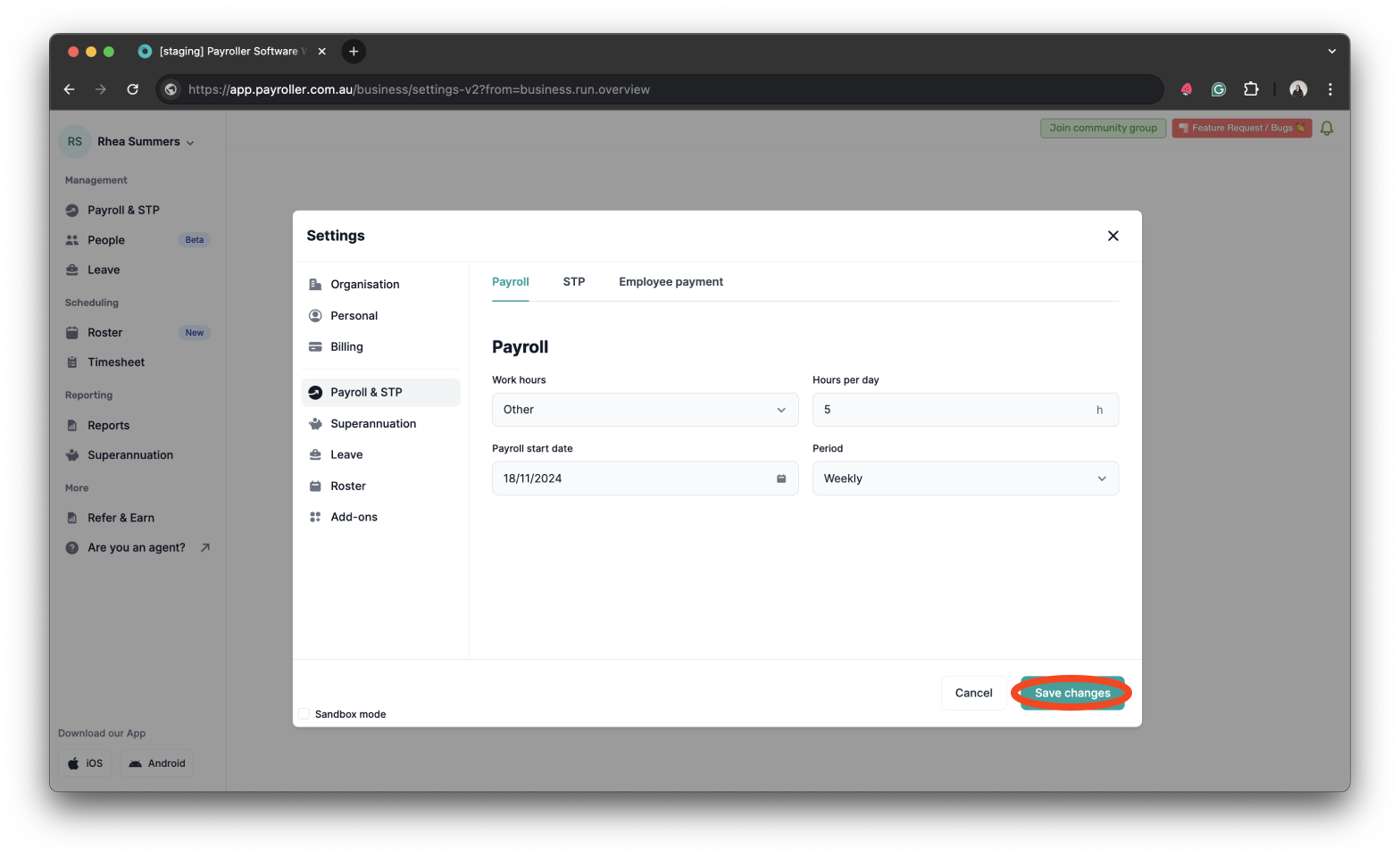 Payroller settings - Set the Pay run period of your pay runs - 15