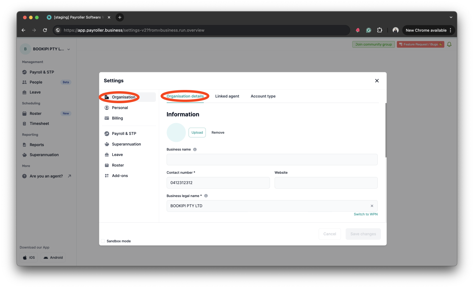 Payroller settings - Adding a WPN - 8