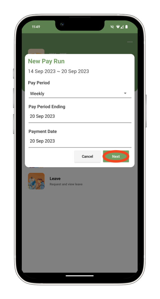 Payroller Mobile App - Learn how to add a bonus/commission on the Payroller mobile app - 2