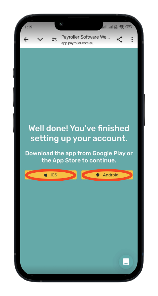 Employee app - How to create an employee account on the Payroller employee app - 3