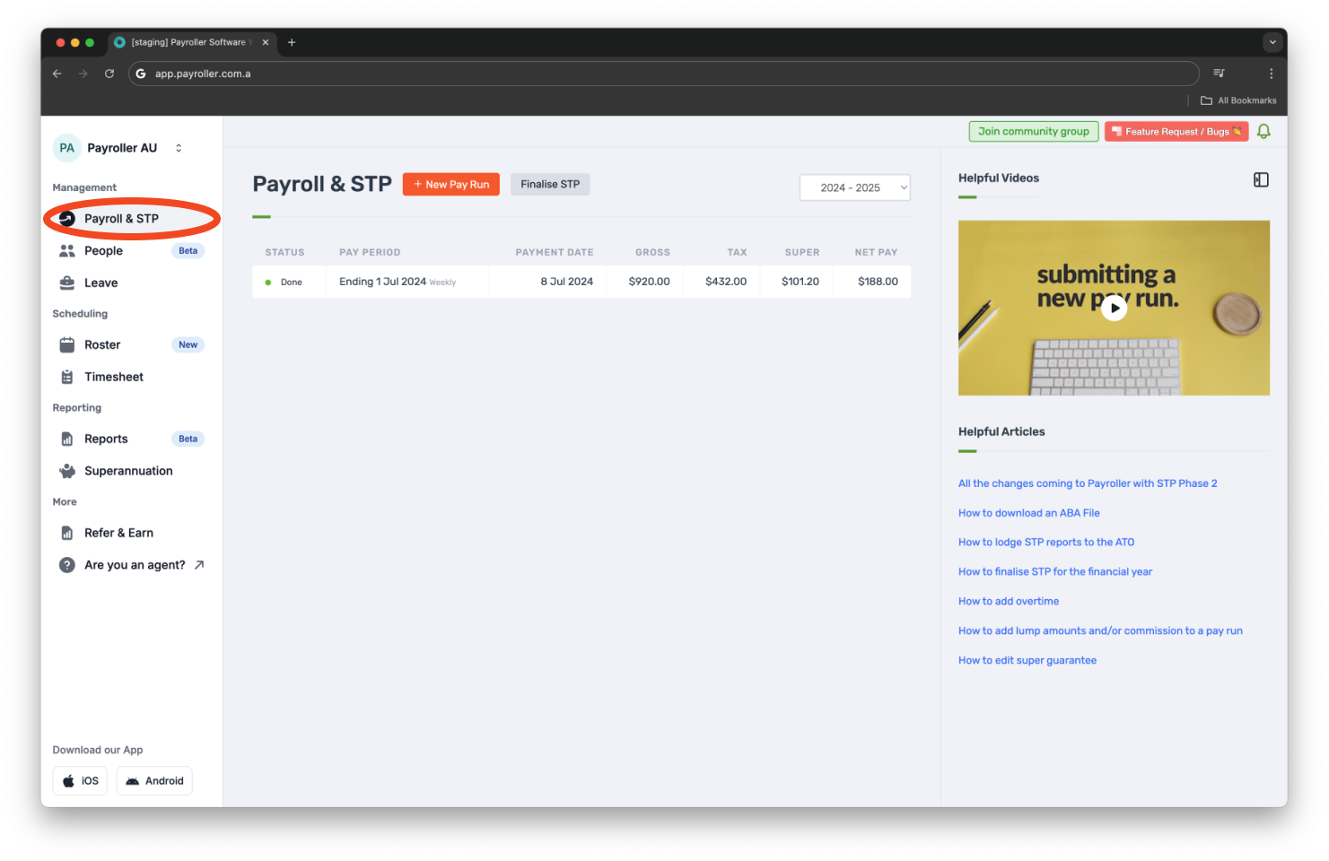 Uncategorized - How to view pay runs in different financial years - 1