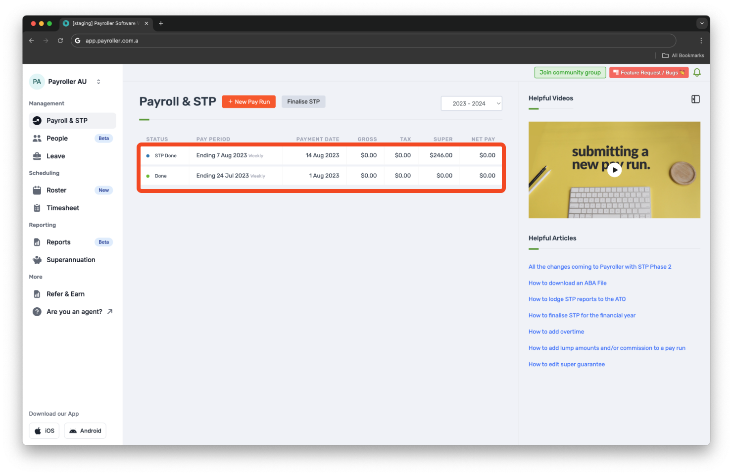 Uncategorized - How to view pay runs in different financial years - 4