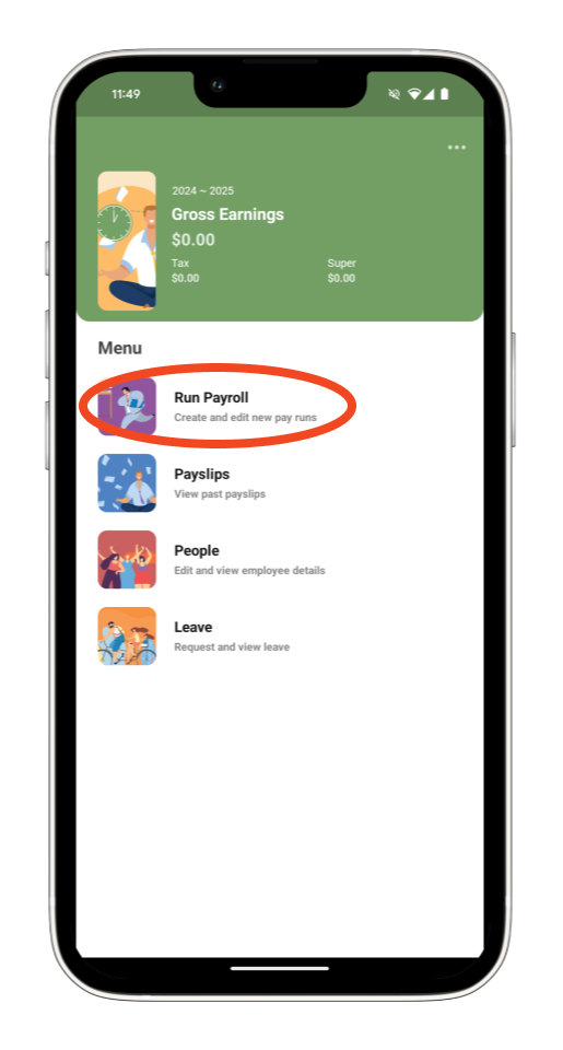 Payroller Mobile App - Learn how to add a bonus/commission on the Payroller mobile app - 1